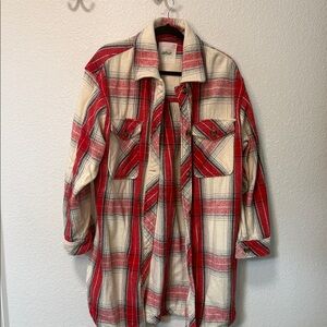 Red and Cream Plaid women’s Shirt